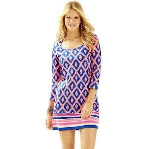 Lilly Pulitzer Beacon Little Fish Chase Dress in Bomber Blue size S